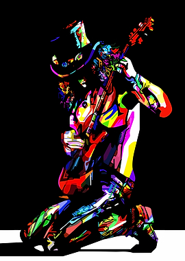 Slash Guitarist Colorful Pop Art