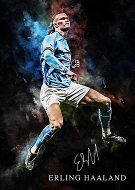 Erling Haaland Soccer Player Portrait