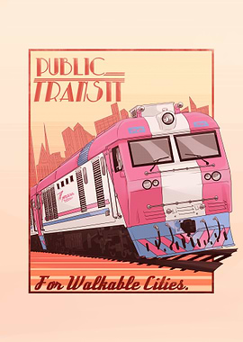Public Transit for Walkable Cities Poster