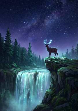 Mystical Deer Waterfall
