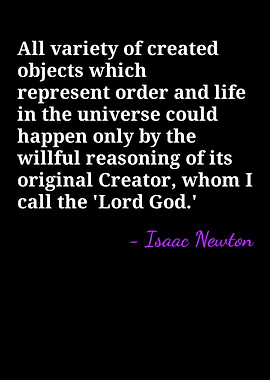 Isaac Newton Quote on Creation