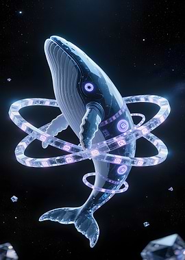 Cyberpunk Whale in Space