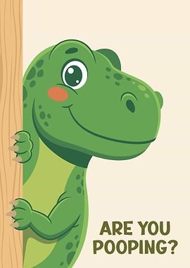 Cartoon Dinosaur Are You Pooping?