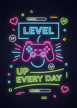 Level Up Neon Gaming Sign