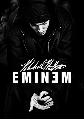 Eminem Black and White Portrait