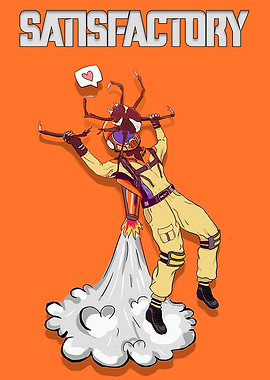 Satisfactory Game Character Illustration