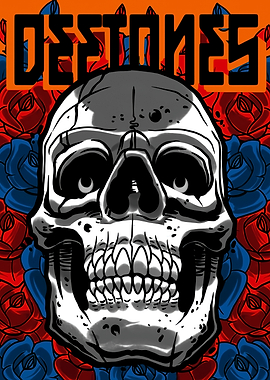 Deftones Skull and Roses Artwork