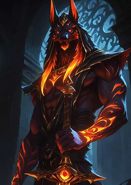 Fiery Anubis Warrior Sword