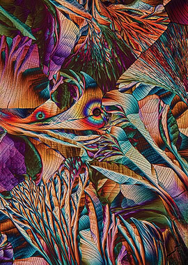 Colorful Abstract Microscopic Crystal Formation