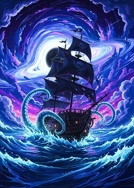 Pirate Ship vs. Kraken in Space