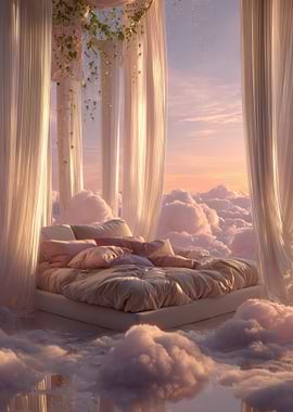 Dreamy Bed in the Clouds