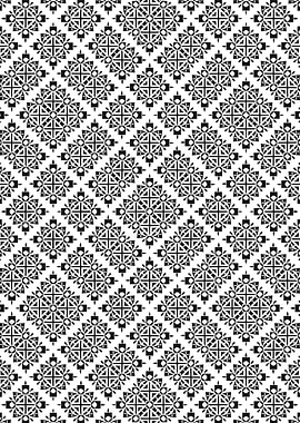 Monochromatic Kaleidoscope Diamond Pattern