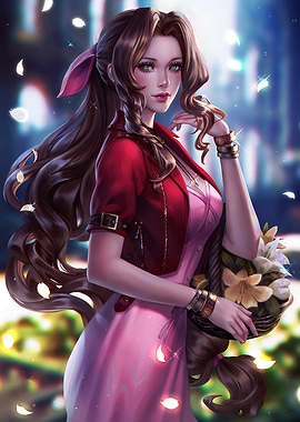 Aerith Gainsborough Digital Art Portrait