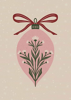Floral Christmas Ornament Illustration