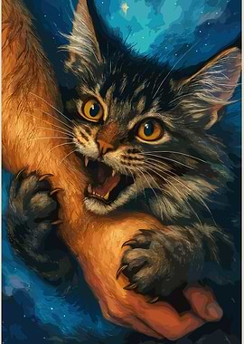 Fierce Feline Grasping Arm