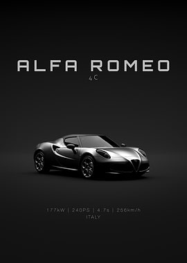 Alfa Romeo 4C Car Poster