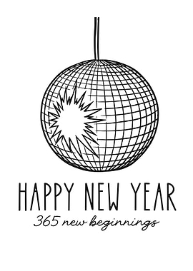 Happy New Year Disco Ball
