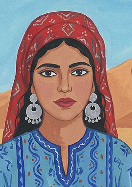 Amazigh Girl in Desert