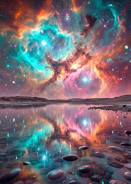 Nebula Reflection on Water