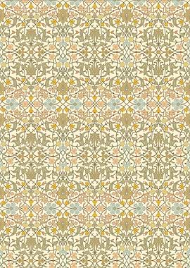 Floral Pattern with Vines and Flowers