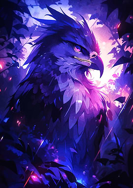 Majestic Purple Eagle Forest