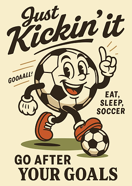 Cartoon Soccer Ball Motivation
