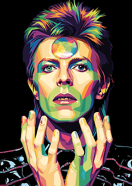 David Bowie Colorful Pop Art Portrait