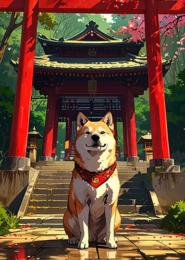 Shiba Inu at Japanese Temple