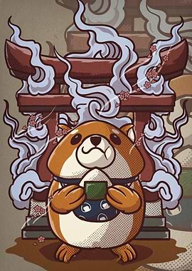 Cute Shiba Inu with Onigiri