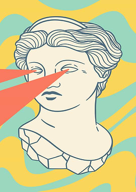 Statue with Laser Eyes