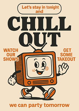 Chill Out Tonight Retro Poster