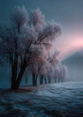 Winter Frost Trees Landscape