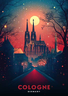 Cologne Germany Nightscape