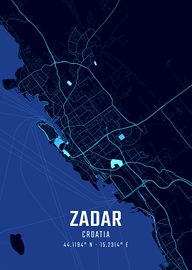 Zadar Midnight City Map