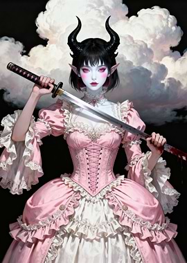 Demon Girl with Katana