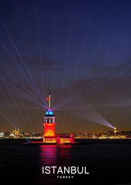 Maiden's Tower Istanbul at Night