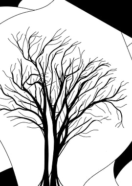 Monochrome Tree Silhouette