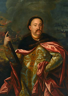 Portrait of a Nobleman with Battle Scene