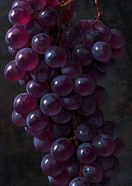 Luscious Purple Grapes Still Life