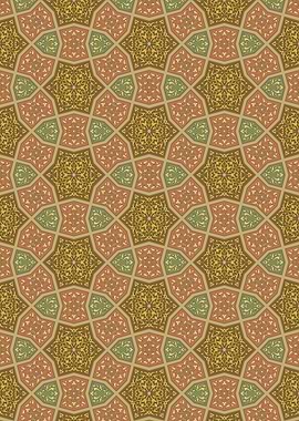 Geometric Pattern with Floral Motifs