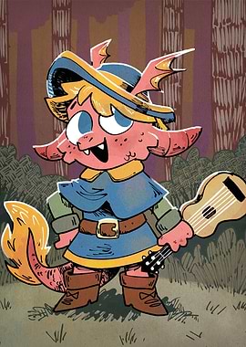 Dragon Bard in the Woods