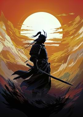 Samurai Warrior at Sunset