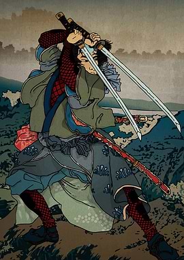 Samurai Warrior with Dual Swords