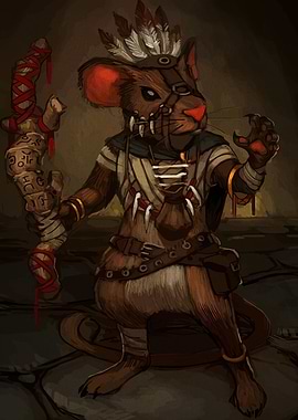 Anthropomorphic Mouse Shaman Illustration
