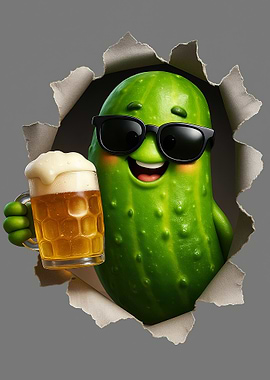 Cool Pickle with Beer