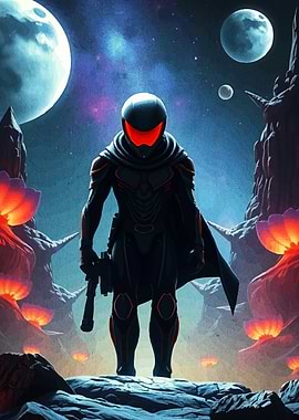 Sci-Fi Warrior Alien Planet