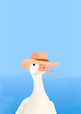 Duck with Hat Illustration