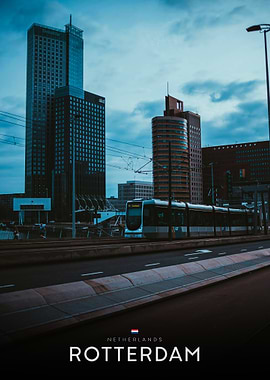 Rotterdam Cityscape with Tram