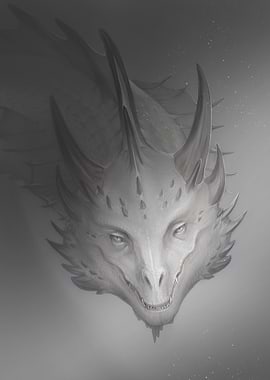 White Dragon Head Portrait