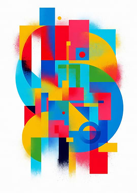 Colorful Abstract Geometric Composition